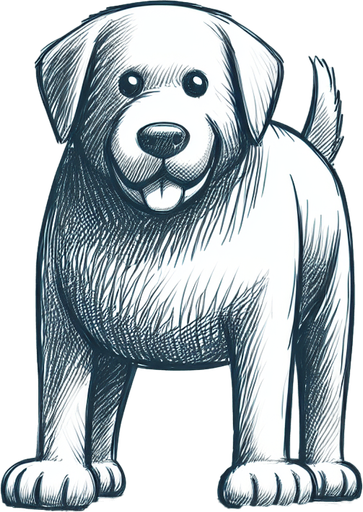 Mega dog.
2D cartoon, no background
