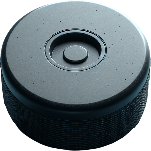 Air hockey puck. Top view..