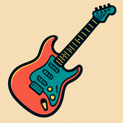 Guitarra electrica.
In-Game asset.  2d.  High contrast.  No shadows