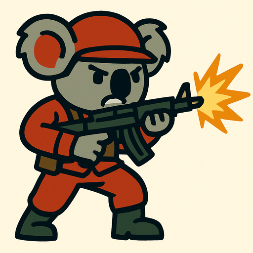 koala enemy soldier act shoot

In-Game asset.  2d.  High contrast.  No shadows