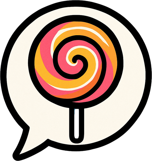 Bulle de sucette.
In-Game asset.  2d.  High contrast.  No shadows