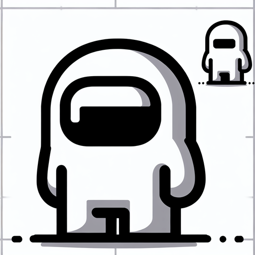 White gameplay character, black outline.
Single Game Texture.  In-Game asset.  2d.  Blank background.  High contrast.  No shadows