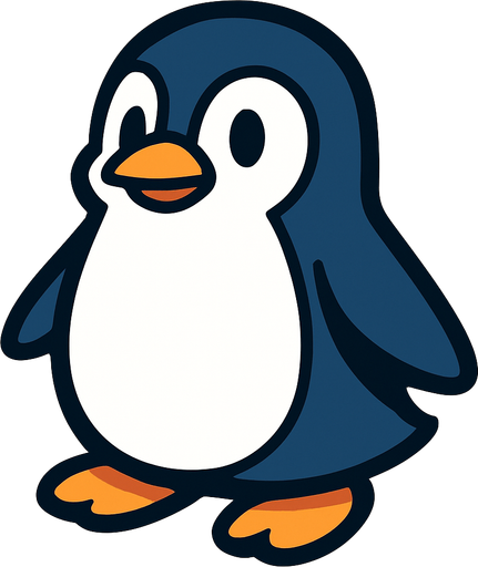 Penguin.
In-Game asset.  2d.  High contrast.  No shadows