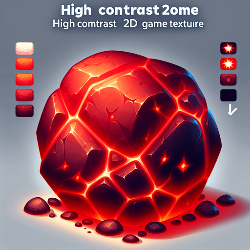 hot stone, red.
Single Game Texture.  In-Game asset.  2d.  Blank background.  High contrast.  No shadows