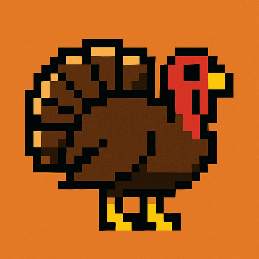 Turkey Pixel.
In-Game asset.  2d.  High contrast.  No shadows