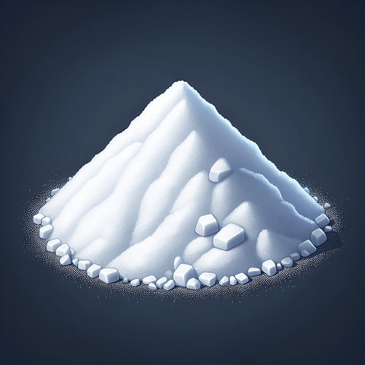pile of sugar. Single Game Texture. In-Game asset. 2d. Blank background. High contrast. No shadows.