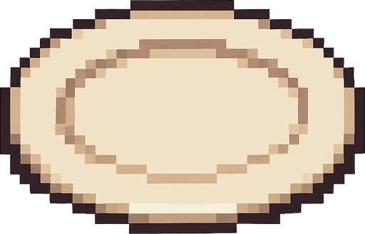 pixel art plate.
In-Game asset.  2d.  High contrast.  No shadows