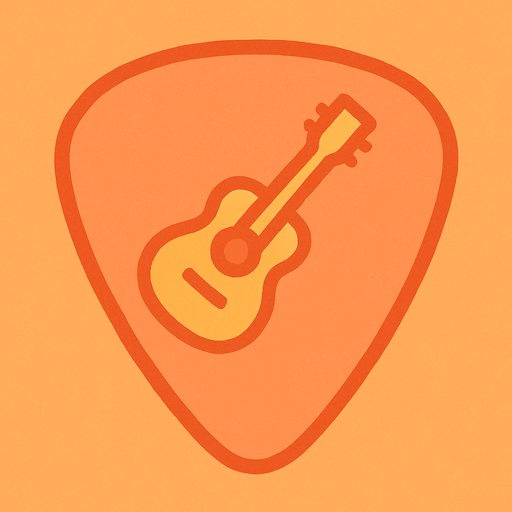 Gitar aksesuarı turuncu pastel renk.
In-Game asset.  2d.  High contrast.  No shadows