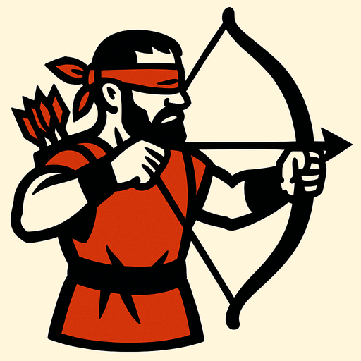 Kör bir okçu.
In-Game asset.  2d.  High contrast.  No shadows