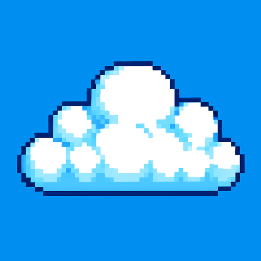 Creame una nubes pixelar.
In-Game asset.  2d.  High contrast.  No shadows