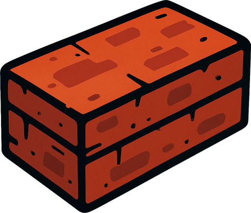 ladrillo grande.
In-Game asset.  2d.  High contrast.  No shadows