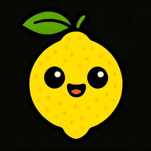 Lemon with cute face.
In-Game asset.  2d.  High contrast.  No shadows