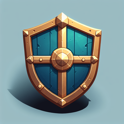 Shield.
Single Game Texture.  In-Game asset.  2d.  Blank background.  High contrast.  No shadows