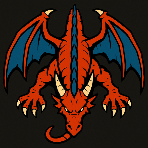 dragon from top.
In-Game asset.  2d.  High contrast.  No shadows