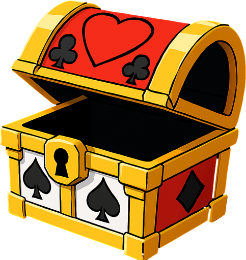 This chest with the top open and nothing inside.