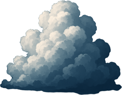 Nube realista de noche.
In-Game asset.  2d.  High contrast.  No shadows