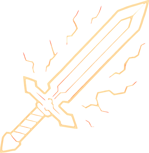Sword, effect master red neon.
In-Game asset.  2d.  High contrast.  No shadows