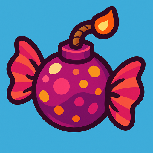 candy bomb.
In-Game asset.  2d.  High contrast.  No shadows
