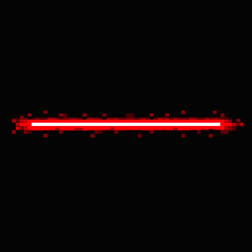 Красный лазерный луч пиксельный вид сверху.
In-Game asset.  2d.  High contrast.  No shadows