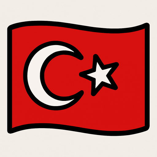 Türkiye bayrağı.
In-Game asset.  2d.  High contrast.  No shadows