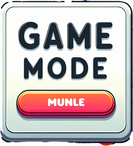 scritta game mode con sfondo caramelle.
Single Game Texture. In-Game asset. 2d. Blank background. High contrast. No shadows.