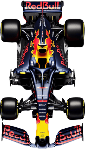 Photorealistic RedBull f1 car top view. 
Replace RedBull text to RealBull text.