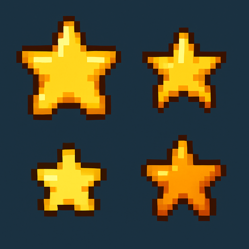 pixel
stars.
In-Game asset.  2d.  High contrast.  No shadows