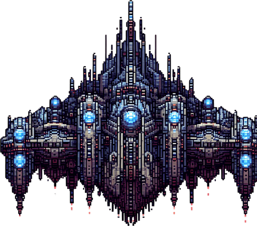 make a boss space alien ship.
Single Game Texture. In-Game asset. 2d. Blank background. High contrast. No shadows.