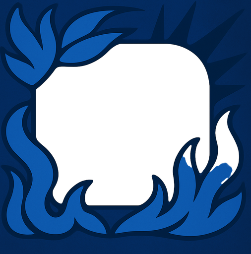 Crea una versión de este marco en color azul