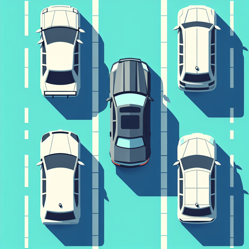 Car top view.
Single Game Texture.  In-Game asset.  2d.  Blank background.  High contrast.  No shadows