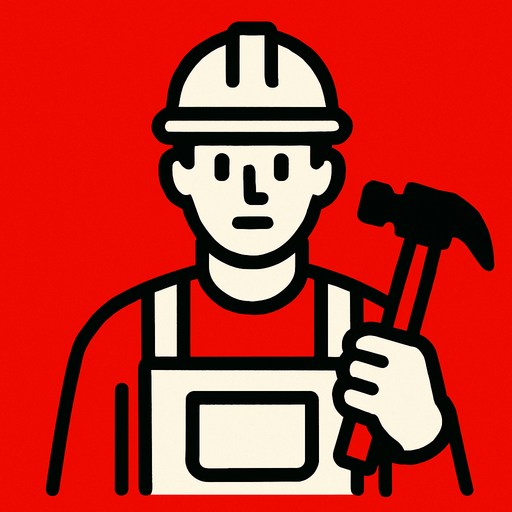 etrafı kırmızı işçi.
In-Game asset.  2d.  High contrast.  No shadows