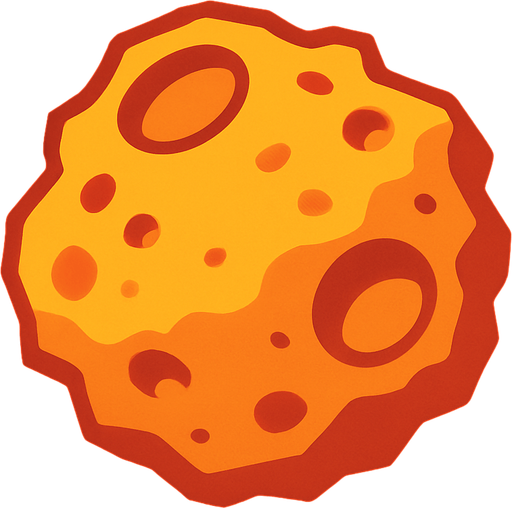 asteroit.
In-Game asset.  2d.  High contrast.  No shadows