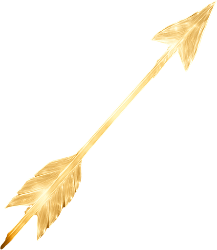 a translucent arrow made of sun light. realistic. medieval arrow.