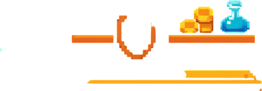 pixel shop background.
In-Game asset.  2d.  High contrast.  No shadows
