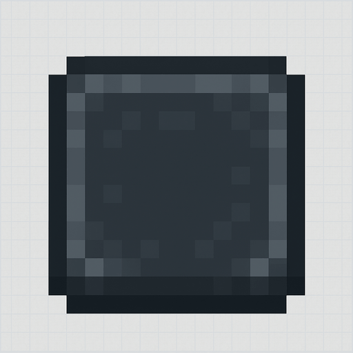 dark gray square 16*16 pixels pixel art..
In-Game asset.  2d.  High contrast.  No shadows