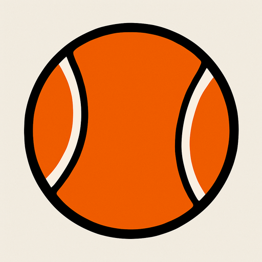 una pelota de tenis naranja.
In-Game asset.  2d.  High contrast.  No shadows