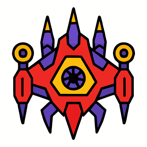 spaceship enemy. In-Game asset. 2d. High contrast. No shadows.
In-Game asset.  2d.  High contrast.  No shadows