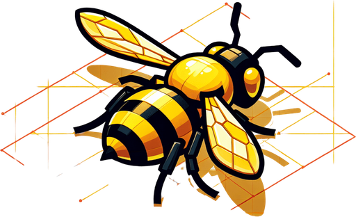 a yellow bee.
Single Game Texture. In-Game asset. 2d. Blank background. High contrast. No shadows.