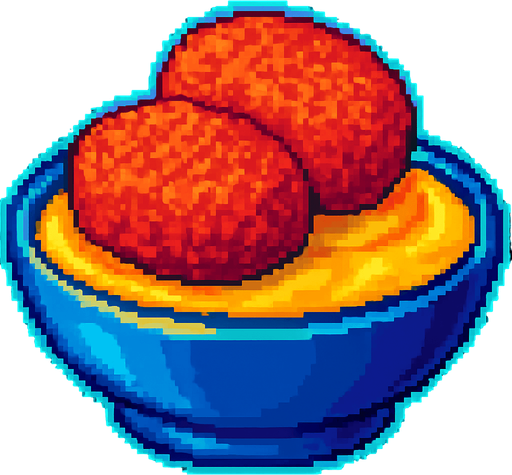 2 Cakes of ground fish dipped in raw batter.