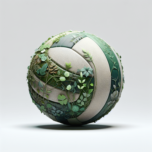 Una bola de voley de planta.
Single Game Texture.  In-Game asset.  2d.  Blank background.  High contrast.  No shadows