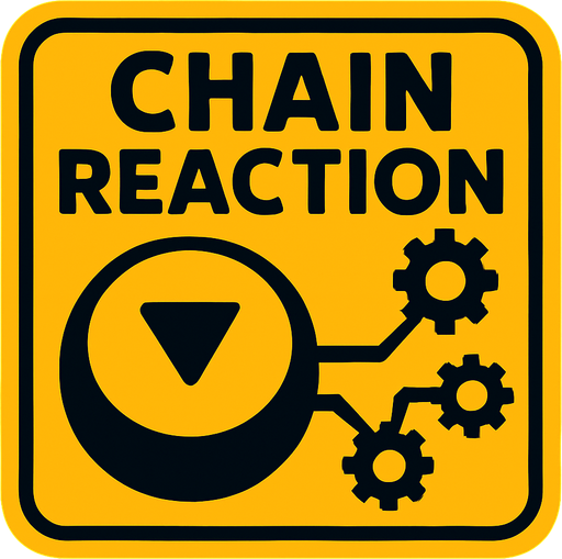 Chain reaction button.
In-Game asset.  2d.  High contrast.  No shadows