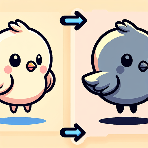Make a cute bird.
Single Game Texture. In-Game asset. 2d. Blank background. High contrast. No shadows.
