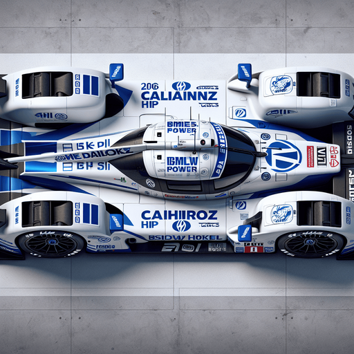 BMW FW26 F1 car from 2006 year. Top view. White body with thick royalblue livery. white coloured Sponsors: ,,Allainz" , ,,caistrol" , hp , FedEx , "Willaims". "BMiW POWER"..
Single Game Texture. In-Game asset. 2d. Blank background. High contrast. No shadows.