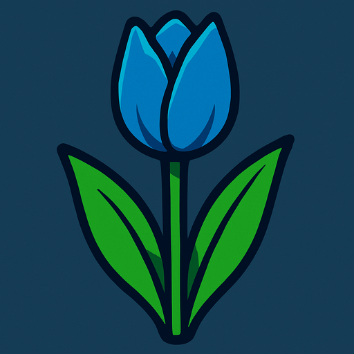 Tulip, blue.
In-Game asset.  2d.  High contrast.  No shadows