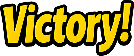 Change the font to say ‘Victory!’