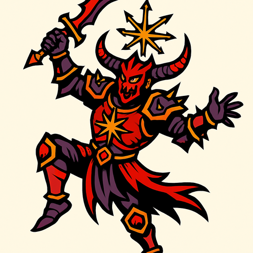 Un bailarin del caos.
In-Game asset.  2d.  High contrast.  No shadows