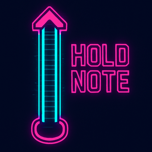 Cyberpunk style hold note for music rhythm game.
In-Game asset.  2d.  High contrast.  No shadows