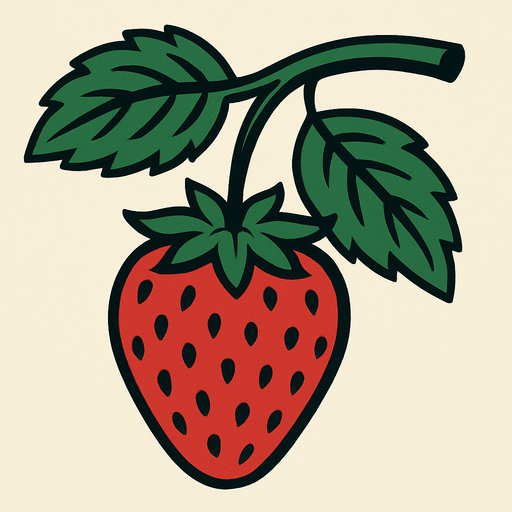 Dalında çilek.
In-Game asset.  2d.  High contrast.  No shadows