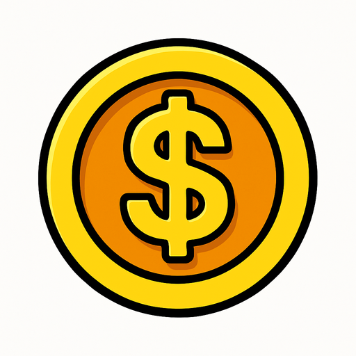 Game coin.
In-Game asset.  2d.  High contrast.  No shadows