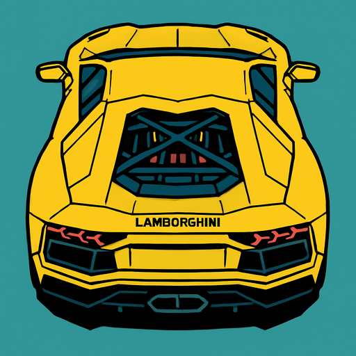 Lambirghini aventador arkasi ama yukaridan
In-Game asset.  2d.  High contrast.  No shadows